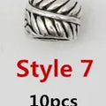 10pcs/pack Antique Silver different 10 styles hair braid dread dreadlock beads rings tube approx 5.9-6.4mm inner hole jewelry