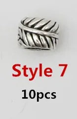 10pcs/pack Antique Silver different 10 styles hair braid dread dreadlock beads rings tube approx 5.9-6.4mm inner hole jewelry