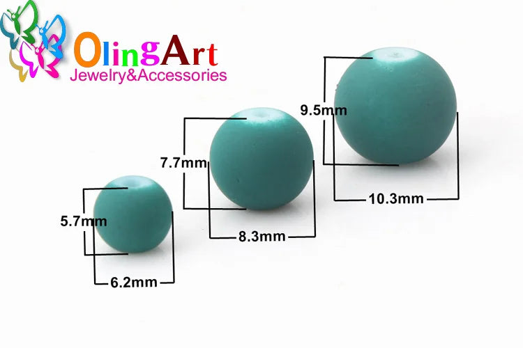 OlingArt Rubber Glass Beads High 6MM Quality 100PCS/Lot Candy Color Neon Matte Loose Handmade DIY Jewelry Making Bracelet