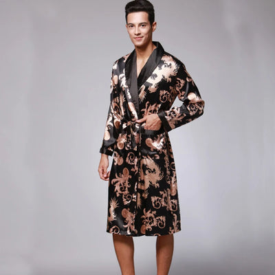 SSH0127 Spring Autumn Men's Bathrobes Printed Male | SAMAG