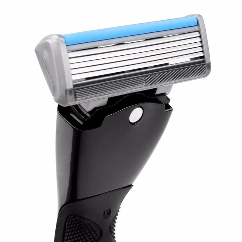 Qshave Black Spider Man Manual Shaving Razor Germany X5 Blade with Trimmer Blade, 4 & 8 &16 Cartridges Choice