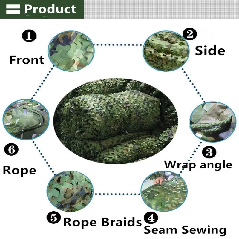 4x5m 2x3m Camouflage Net Camo Netting Army Nets Shade Mesh Hunting Garden Car Outdoor Camping Sun Shelter Tent