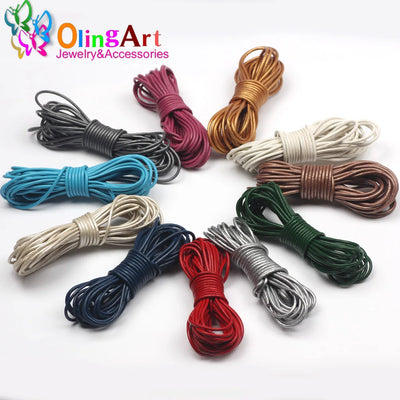 OlingArt 2mm 5M/Lot Craft Color Round Genuine Leather | SAMAG