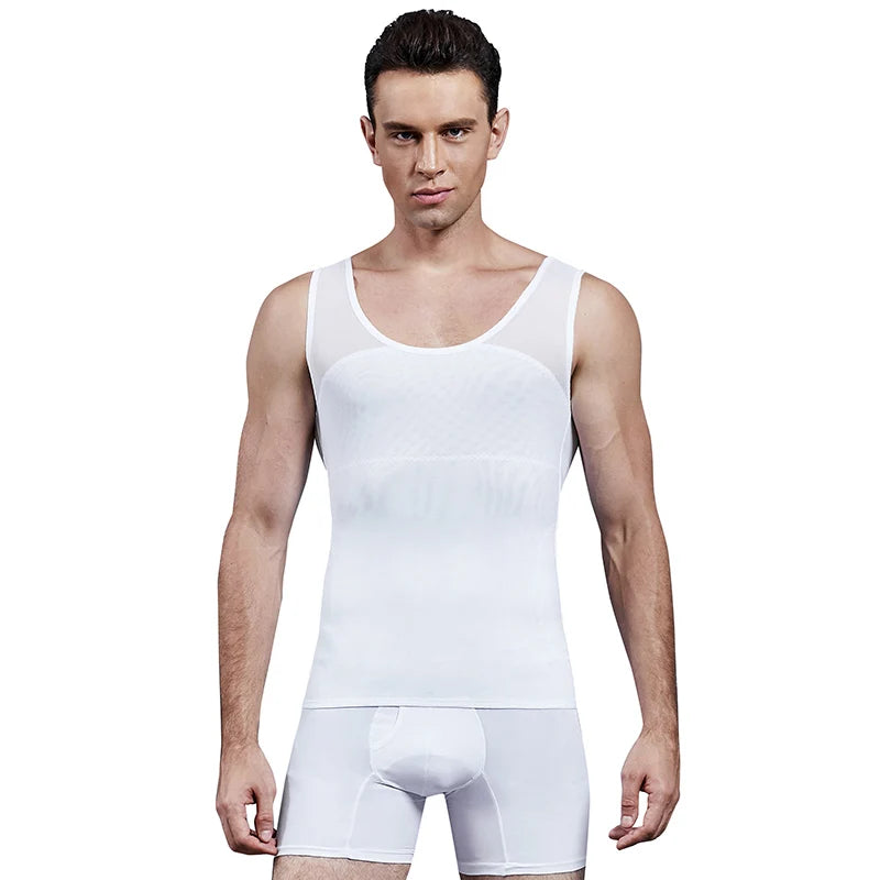 Men Shapewear Chest Compression Shirt to Hide Gynecomastia Moobs Slimming Body Shaper Vest Abdomen Chest Slim Shirt Men Corset