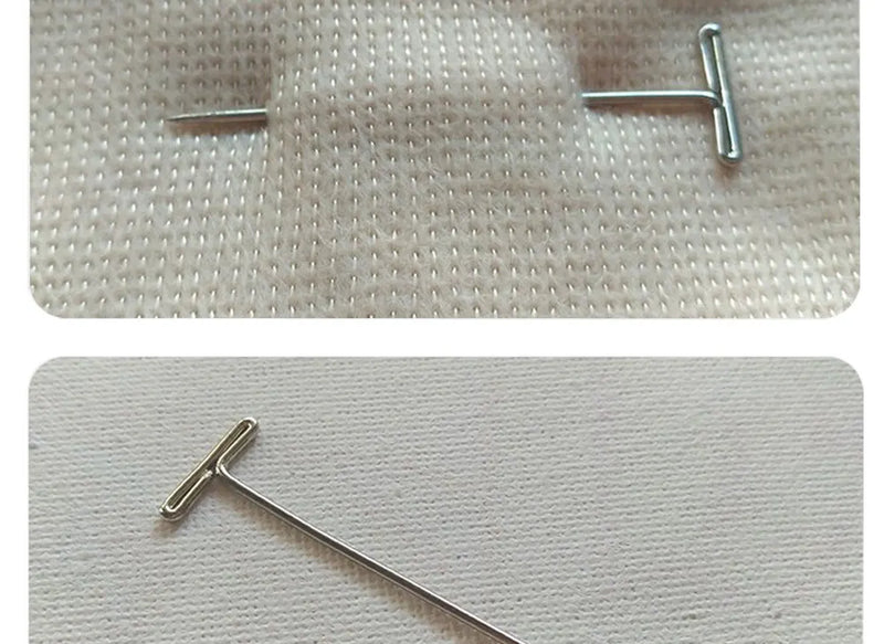 50pcs Tpins Long 32mm Silver T Shape Needles Pin For Wigs Hair Weaving Tools Salon Styling Tools Mannequin Head Wig Stand