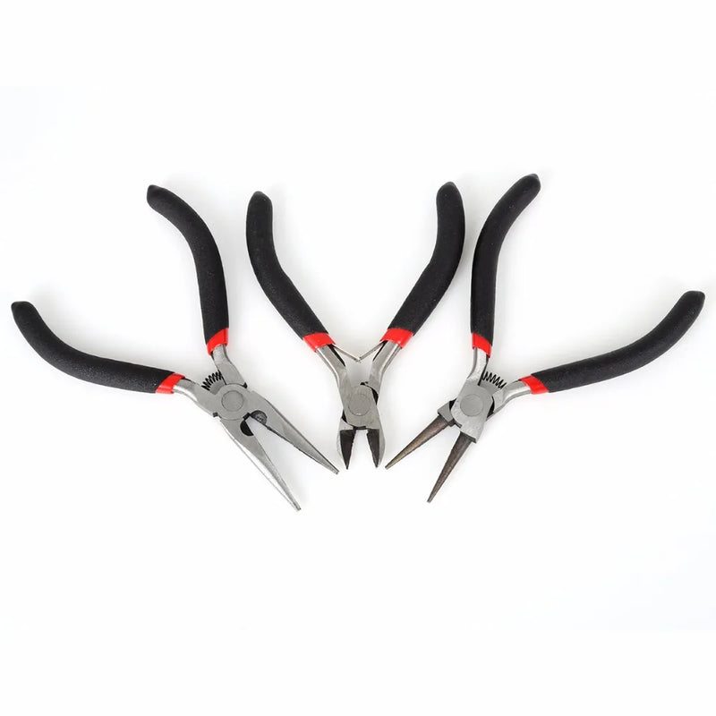 1 - 3Pcs/Set Jewelry Making Pliers Set Stainless Steel Needle Nose Hand Tool Black 11 - 13cm - Visuel 3 | SAMAG