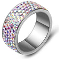 High Quality New arrival Fashion gift Charm Party New arrival rhinestone wedding jewelry Stainless Steel CZ Crystal Rings