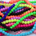 OlingArt Rubber Glass Beads High 6MM Quality 100PCS/Lot Candy Color Neon Matte Loose Handmade DIY Jewelry Making Bracelet