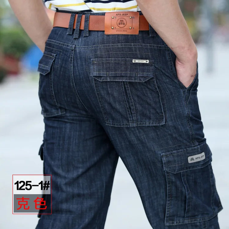 Cargo Jeans Men Big Size 29-40 42 44 Casual Multi-pocket | SAMAG