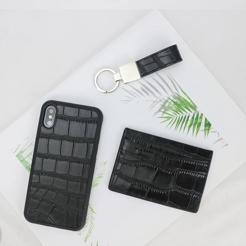 Classic Crocodile Pattern Card Holder Men Women Genuine Leather Leather Credit Card Case ID Card Holder Wallet Purse Pouch