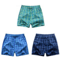 3Pcs/Lot Men Boxer Plaid Underpants 100% Cotton Underwear Male Sleep Bottoms Shorts Brand Top Quality Loose Homewear Oversize