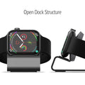 Aluminum Charger Stand for Apple Watch,Dock Station Charging Holder for iWatch Ultra 1 2/10/9/SE/8/7/6/5/4/3/2/1 Silicon Bracket