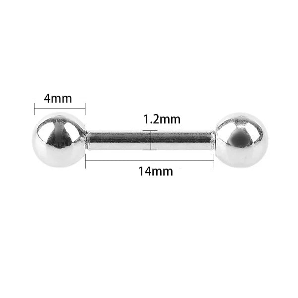 2 Pcs Tongue Piercing Titanium Plated Piercing Tongue Rings Bars Girls 14G Tongue Piercing Industrial Barbells Quality Body Ring