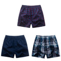 3Pcs/Lot Men Boxer Plaid Underpants 100% Cotton Underwear Male Sleep Bottoms Shorts Brand Top Quality Loose Homewear Oversize
