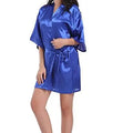 RB030 Sexy Large Size Satin Night Robe Lace Bathrobe | SAMAG