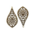 Free shipping 10Pcs Bronze Flower Filigree Wraps Connectors Metal Crafts Gift Decoration DIY 7.8x4.2cm