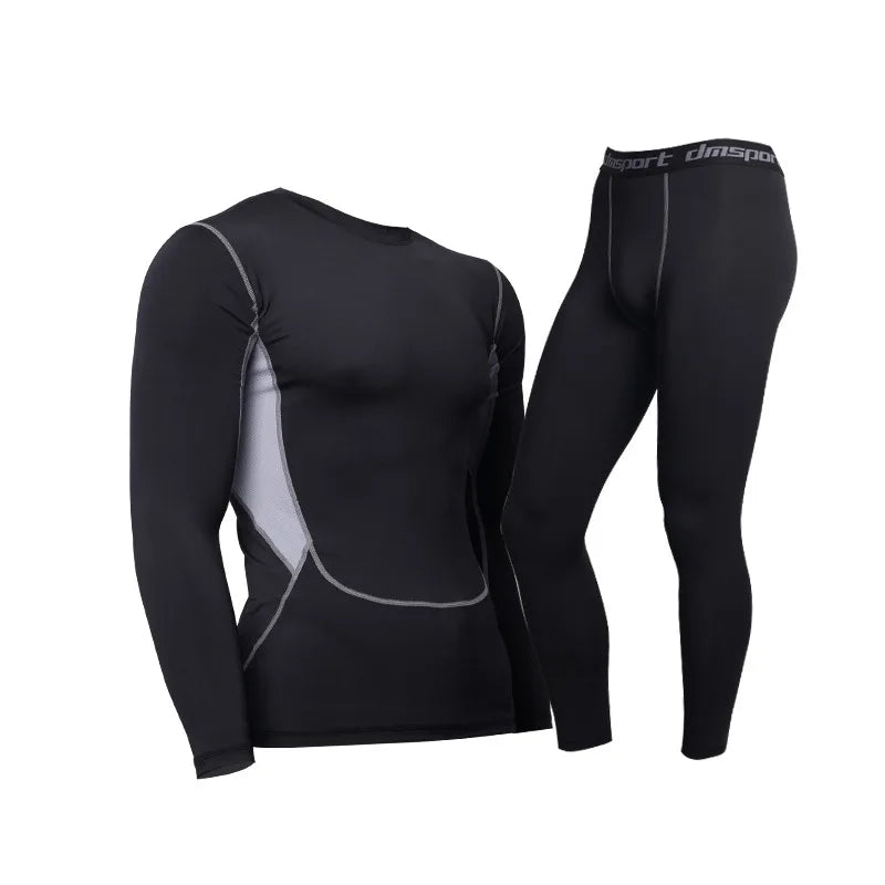Hot-Dry Thermal Underwear Sets Men Winter Compression Thermo Underwear Men's Lucky John Cueca Long Tights Men's Long Johns Suit