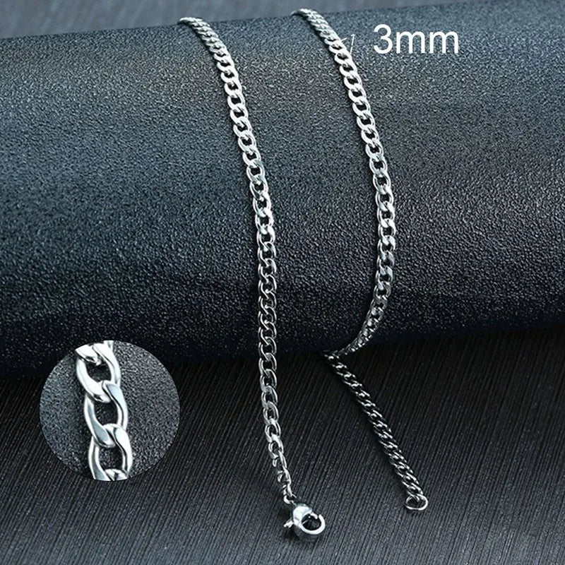 Vnox Men's Cuban Link Chain Necklace Stainless Steel Black Gold Color Male Choker colar Jewelry Gifts for - Visuel 17 | SAMAG