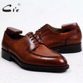 cie Free Shipping Bespoke Custom Handmade Genuine Calf Leather Outsole Breathable Lacing Men's Derby shoe Brown Goodyear No.D143