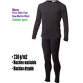 Men's male 100% Pure Merino Wool Winter Base Layer Thermal Warm Sweater Underwear Breathable Mid weight Tops Pants Bottom Set