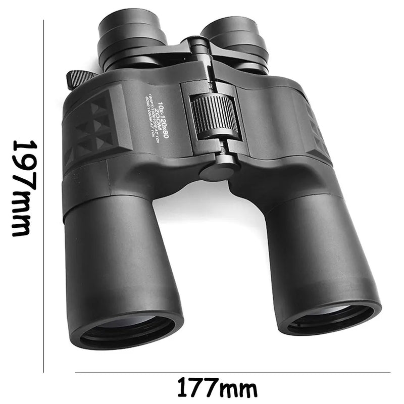 Maifeng 10-120X80 Long Range Power Zoom High Magnification Binoculars Hunting Telescope Porro Prism Optical Glasses 50mm 11mm