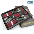 New Fashion Suspenders Luxury Braces 6 Clips Leather Belt Straps European Size Male Style Gift For - Visuel 9 | SAMAG