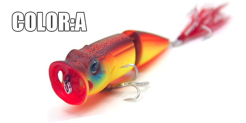 BEARKING Hot Model Retail  fishing lures,hard bait assorted colors, popper 70mm 11g, Floating topwater baits