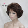 Short Curly Dark Auburn Synthetic Hair Full wig Women's Thick Wigs For Everyday