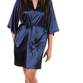 New Black Chinese Women's Faux Silk Robe Bath Gown Hot Sale Kimono Yukata Bathrobe Solid Color Sleepwear S M L XL XXL NB032