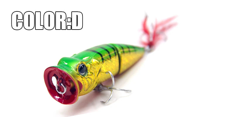 BEARKING Hot Model Retail  fishing lures,hard bait assorted colors, popper 70mm 11g, Floating topwater baits