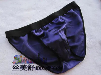 100% Mulberry Silk Men Panties Male Sexy Underwear