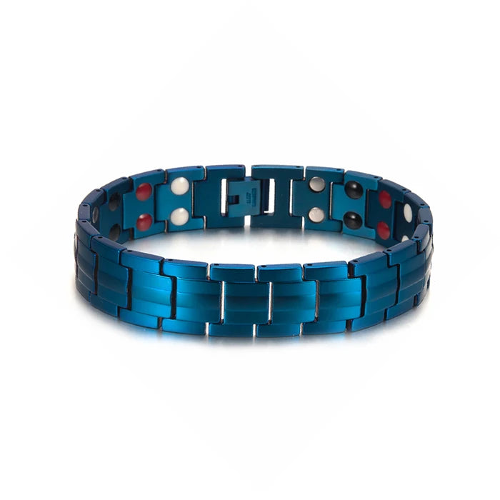 Black Bracelet Men Hand Chain Waterproof Health Germanium Magnetic Therapy Bracelet Male Benefits Stainless Steel Bracelets Mens
