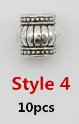 10pcs/pack Antique Silver different 10 styles hair braid dread dreadlock beads rings tube approx 5.9-6.4mm inner hole jewelry