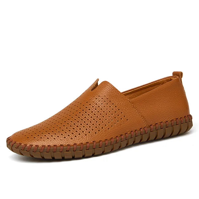 MIXIDELAI Genuine Cow Leather Mens Loafers Fashion Handmade Moccasins Soft Leather Blue Slip On Men's Boat Shoe PLUS SIZE 38~47