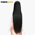FREEDOM Synthetic Lace Front Wigs For Women Super Long 38Inch Ombre Blonde Highlight Ginger Straight Lace Wigs Cosplay Wigs