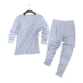 SuyaDream Men Long Johns Natural Silk Round neck Thermal Underwear For Men Fall Winter Underwear Set