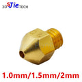 Large Caliber Copper Nozzle brass nozzle 1.0mm 1.5mm 2.0mm Larger Diameter M6 For 1.75/3mm Filament 3D Printer Accessories