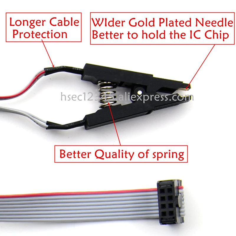 original soic8 sop8 test clip cable for TL866ii plus TL866 T48 EZP2019 EZP2023 CH341A RT809F RT809H bios eeprom Programmer probe