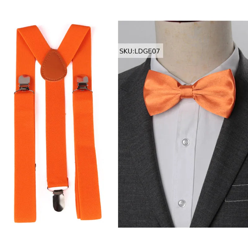 Suspenders Bow Tie Set Men Fashion Suspensorio for Man Boy Women Bowtie Braces Trousers Tirantes Wedding - Visuel 21 | SAMAG
