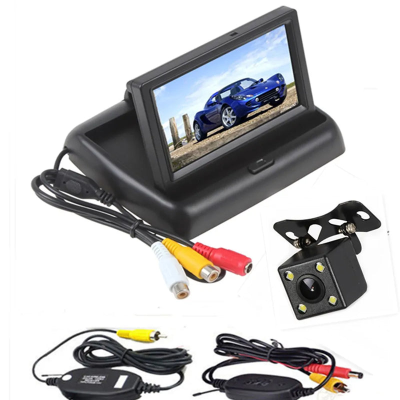 4.3 inch TFT LCD screen Car Monitor Rearview Reverse Parking Monitor with 2-channel Video Input,Camera optional