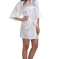 RB030 Sexy Large Size Satin Night Robe Lace Bathrobe | SAMAG