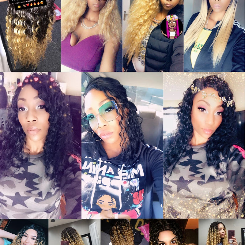 Magic Synthetic Lace Wig Wave Wigs Omber Blonde Wig High Temperature Fiber Curly Hair Wigs For Women Cosplay Lace Front Wig