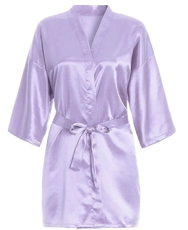 RB030 Sexy Large Size Sexy Satin Night Robe Lace Bathrobe Perfect Wedding Bride Bridesmaid Robes Dressing Gown For Women