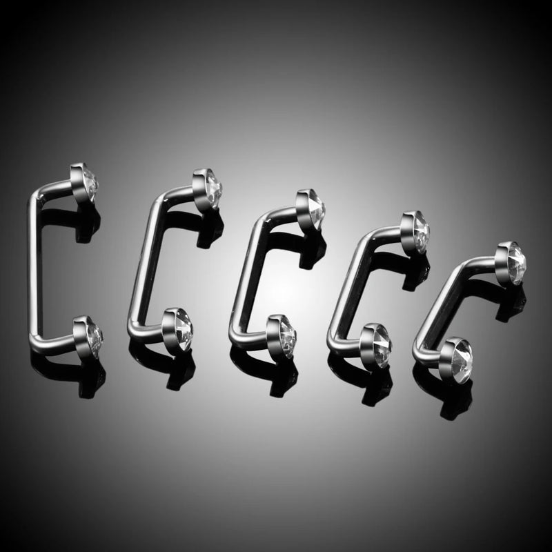 1PC G23 Titanium Internally Thread Crystal Gem Surface Barbell Piercing 14G CZ Micro Dermal Anchor Piercings Body Jewelry