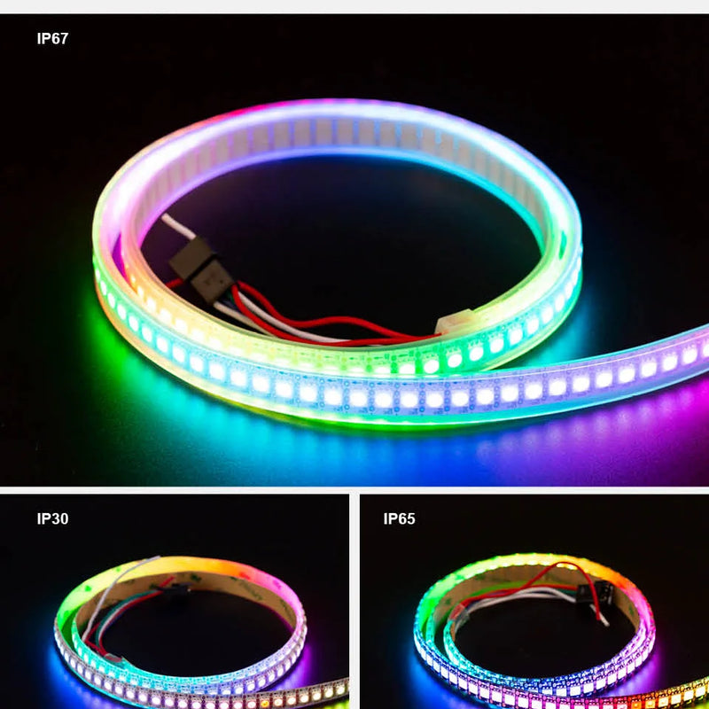 WS2813 Led Strip Light Dual Signal Individually Addressable 1m 4m 5m 30 60 100 144 LEDs WS2812B Updated Black White PCB DC5V