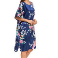 High Quality Chinese Women Silk Home Dress Robe Summer Lounge Nightshirt Short Sleeve Sleepwear Nightgown Plus Size 6XL A-073