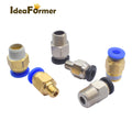 5Pcs/Lot 3D Printer Blue/Black Pneumatic Connector Thread M6/M10 Quick Jointer for 1.75/3.0mm Filament Feeder Pipe Push Parts.