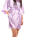 New Black Chinese Women's Faux Silk Robe Bath Gown Hot Sale Kimono Yukata Bathrobe Solid Color Sleepwear S M L XL XXL NB032