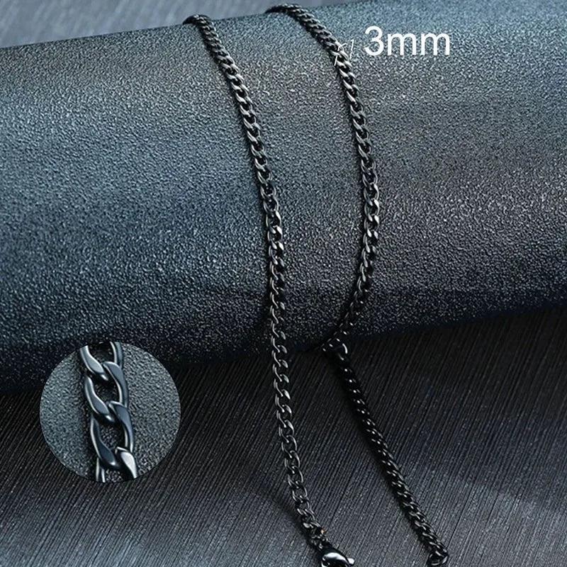 Vnox Men's Cuban Link Chain Necklace Stainless Steel Black Gold Color Male Choker colar Jewelry Gifts for - Visuel 10 | SAMAG