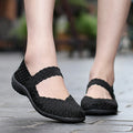 Womens Woven Sneakers Slip On Flat Woman Gym Shoes Non-slip Soft Female Summer Footwear Leisure Loafers Black Sneaker Plus Size